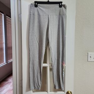 PINK Victoria’s Secret Gray Rainbow Logo Leggings XL Lounge